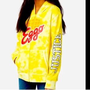Justice Kellogg’s Eggo Tie-Dye Hoodie large 12-14 NWT